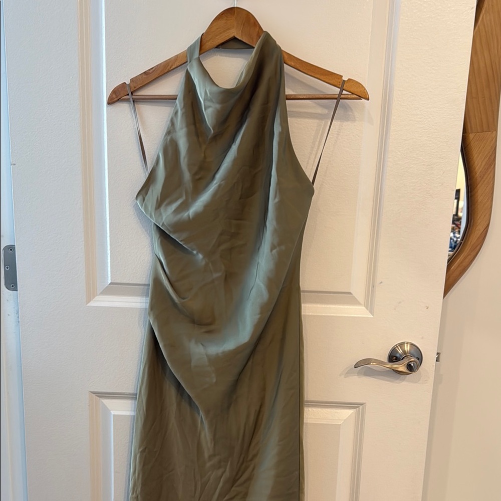Aritzia Babaton Backless Olive Dress